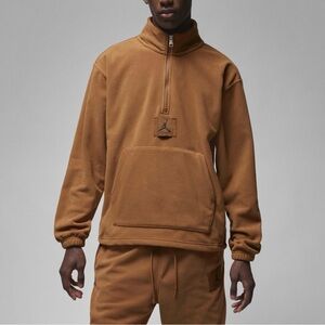 NWT Nike Jordan Essentials Men’s Winterized Fleece Half-Zip Large Tan